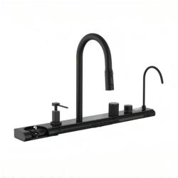 Inter Ceramic Baterie bucatarie cu dus extractibil Inter Ceramic compatibila cu sistem filtrare apa finisaj negru mat (7567131MB)