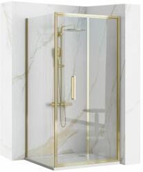 Rea Cabina de dus patrata cu usi pliabile auriu Rea Rapid Fold 90x90 cm (5902557395910)