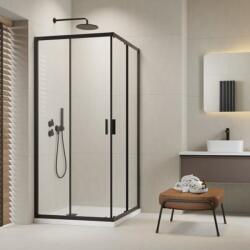 Radaway Cabina de dus dreptunghiulara cu usa glisanta Radaway Alienta 80x90 cm negru-transparent (10258090-54-01)