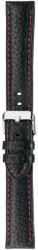 Herzog SPORTIVO óraszíj fekete piros varrással - 18mm / M/L - 115/75mm