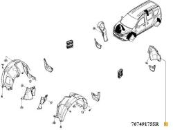 Original Renault Carenaj, pasaj roata ORIGINAL RENAULT 767491755R (767491755R)