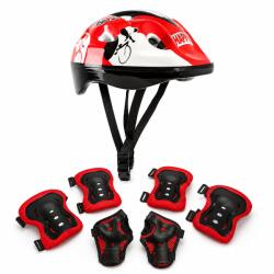 Fixato Set Protectie pentru Copii FIXATO, Casca 7 in 1 pentru 3-14 ani, Genunchiere, Cotiere, Aparatori Incheieturi, pentru Bicicleta, Role, Rosu (set-copii-1-rosu)