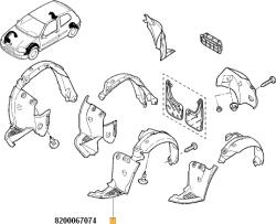 Original Renault Carenaj, pasaj roata ORIGINAL RENAULT 82 00 067 074 (82 00 067 074)