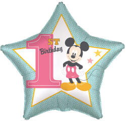 Mickey Disney Mickey Star Első születésnap fólia lufi 43 cm