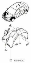 Original Renault Carenaj, pasaj roata ORIGINAL RENAULT 60 01 549 270 (60 01 549 270)