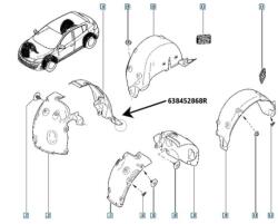 Original Renault Carenaj, pasaj roata ORIGINAL RENAULT 63 84 528 68R (63 84 528 68R)