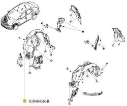 Original Renault Carenaj, pasaj roata ORIGINAL RENAULT 638404363R (638404363R)