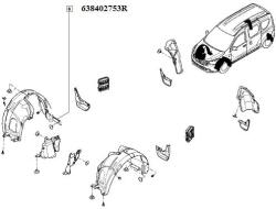 Original Renault Carenaj, pasaj roata ORIGINAL RENAULT 63 84 027 53R (63 84 027 53R)