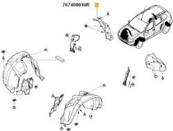 Original Renault Carenaj, pasaj roata ORIGINAL RENAULT 767480016R (767480016R)
