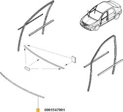 Original Renault Elemente decorative/protectie, parbriz ORIGINAL RENAULT 6001547001 (6001547001)