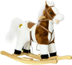 HomCom Cal Balansoar cu Sunet Muzical, Cal de Calarit cu Sa Cadou pentru Fetite si Baieti de 3-6 ani, Maro 68x26x62cm HOMCOM | Aosom Romania (330-166V00BN) Balansoar calut