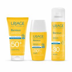 Uriage - Set Uriage Bariesun - Fluid matifiant SPF 50+, 50 ml + Fluid ultra-lejer SPF 50+, 30 ml + Spray uscat hidratant SPF 30, 200 ml