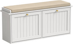 HomCom Bancă pantofar, mobilier pentru hol, pernuță tapițată, 2 sertare basculante, 8-10 perechi de pantofi | Aosom Romania (837-752V00WT) Pantofar