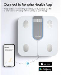 RENPHO Cantar corporal Renpho Elis 1C Smart Body Scale Bluetooth White (PEU-R-A033-W) Cantar baie