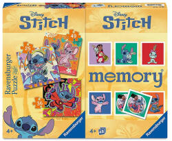 Ravensburger 3 az 1-ben puzzle és memóriajáték - Disney Stitch (25089) (25089)