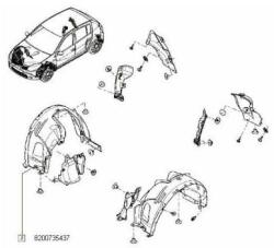 Original Renault Carenaj, pasaj roata ORIGINAL RENAULT 8200735437 (8200735437)