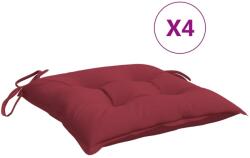 vidaXL 4 db bordó oxford szövet raklappárna 50 x 50 x 7 cm 361535 (361535)