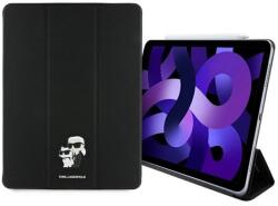 CG Mobile Karl lagerfeld magnetic karl&choupette tabletvédő álló, bőr hatású, flip, oldalra nyíló, trifold, asztali tartó, fekete, kompatibilis: Apple IPAD Air 13, 2024 (KLFC13RM24SAKCK)
