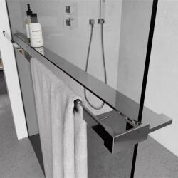 STUXI Milano Easy Kombi Plus 1 Walk-in zuhanyfal, 110x80 cm, 8 mm vastag vízlepergető biztonsági üveggel, helytakarékos stabilizátorral, polccal