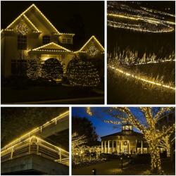  Karácsonyi világítás, 78 m, 1872 LED, fényes cső, meleg fehér, 8 fényjáték, transzformátor, vágható, 220 V, Alista Home