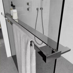 STUXI Milano Easy Kombi Plus 1 Walk-in zuhanyfal, 90x90 cm, 8 mm vastag vízlepergető biztonsági üveggel, helytakarékos stabilizátorral, polccal