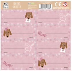 DERFORM Cleo és Frank 8 db-os füzetcímke - Pink Paws - kétféle (NNZCF46) (NNZCF46)