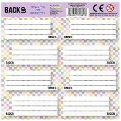 DERFORM BackUp 8 db-os füzetcímke - Pasztell kockák - kétféle (NNZB8A01) (NNZB8A01)