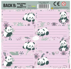 DERFORM Pandás 8 db-os füzetcímke - Cute Panda - kétféle (NNZPA11) (NNZPA11)