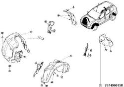 Original Renault Carenaj, pasaj roata ORIGINAL RENAULT 767490015R (767490015R)