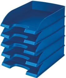 Leitz letter basket standard A4, pack of 5, letter tray in premium quality, stackable storage compartments as desk organiser, can be combined with Plus series, blue, 52270035 (B000TKCZHM)