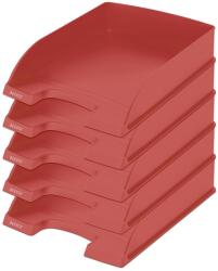 Leitz letter tray A4, pack of 5, stackable storage compartments, Blue Angel, recycling range, red, 52275020 (B0C7D1B4YD)