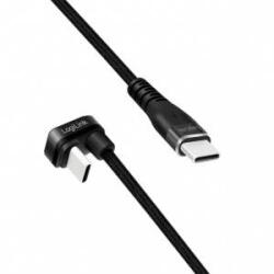 LogiLink CU0191 USB 2.0 Type-C to USB-C/M angled cable aluminum black 2m