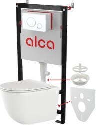 INVENA Tinos perem nélküli wc csésze Alca falsík alatti tartállyal, nyomólappal és lassú záródású ülőkével - WC SZETT-TINOS (WC SZETT-TINOS)