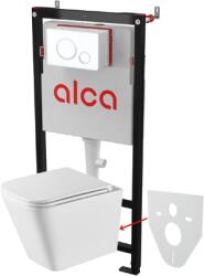 INVENA Florin örvényes wc csésze Alca falsík alatti tartállyal, nyomólappal és lassú záródású ülőkével - WC SZETT-FLORIN QFS (WC SZETT-FLORIN QFS)