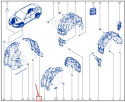 Original Renault Carenaj roata fata dreapta spre spate ORIGINAL RENAULT 638425029R (638425029R)