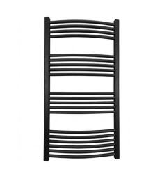 WENTOREX Arcos Central 600/1200 vízteres, ívelt törölközőszárító radiátor (matt fekete - 600 mm) - e-futesbolt