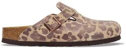 Birkenstock papuci mocasini pentru femei, din piele întoarsă Boston Suede Leather Leopard 9BY2-KLDZW5_08X (1033324.)