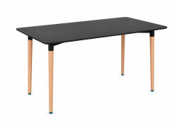 Leziter Silla 120 cm szögletes étkezőasztal fekete (LN-102-12070-RE-BL) - gardenet