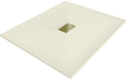 Mexen Hugo, téglalap alakú zuhanytálca, SMC, 120x100cm, bézs, arany borítás, 42691012-G (42691012-G)