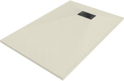Mexen Hugo, téglalap alakú zuhanytálca, SMC, 120x80cm, bézs, fekete borítás, 42698012-B (42698012-B)