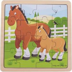 Bigjigs Toys Fa Kirakó 16 db-os - Lovak (BJ492) - hellojatek