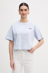 Lacoste crop top női pamut - kék 40