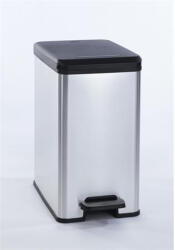 Keter Pedálos szemetes, 25 l, CURVER "Slim Bin", fekete-ezüst (213300)