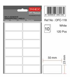 Tanex Etichete autoadezive 23x50 mm, 120 buc. /set, albe, Tanex (TX-OFC-118-WH)