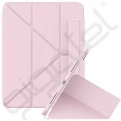 Baseus MINIMALIST tok álló, bőr hatású (aktív FLIP, oldalra nyíló, TRIFOLD, asztali tartó, ceruza tartó) RÓZSASZÍN