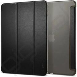 Spigen SMART FOLD tok álló, bőr hatású (aktív FLIP, oldalra nyíló, TRIFOLD, asztali tartó) FEKETE