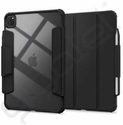 Spigen AIR SKIN PRO tok álló, ECO bőr hatású (aktív FLIP, oldalra nyíló, TRIFOLD, asztali tartó, ceruza tartó) FEKETE