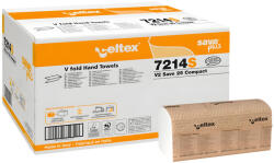 Celtex Save Plus Compact V hajtogatott kéztörlő recy, 2 réteg, 25x21cm, 12x250 lap (3000 lap)