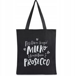 Krateczka Fekete Női bevásárló táska többször felhasználható nagy shopper táska nyomott mintával (TA-32black)