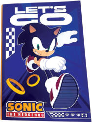 GIM Sonic a sündisznó Let's Go B/5 vonalas füzet 40 lapos GIM33489400B (GIM33489400B)